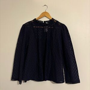 Gap Lace Top Navy Blue Removable Tank Lined NWT Size Large